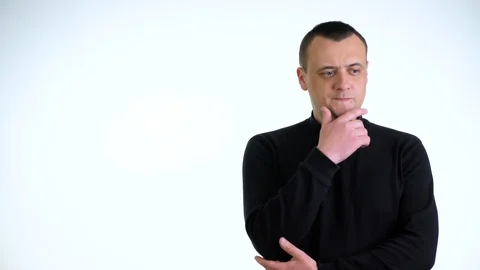 Clever creative man gets an idea. Concept of emotions. Stock Footage 129843506