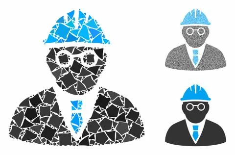 Clever engineer Composition Icon of Tuberous Elements Illustrazione stock