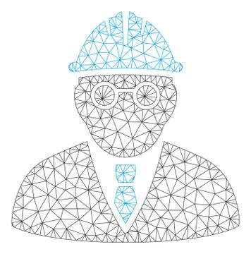 Clever Engineer Polygonal Frame Vector Mesh Illustration Stock-Illustration