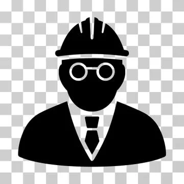 Clever Engineer Vector Icon Stock Illustration