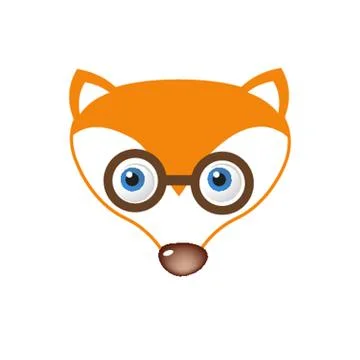 Clever Fox face in eyeglasses. Illustrazione stock