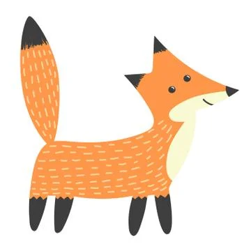 Clever fox isolated element Stock Illustration