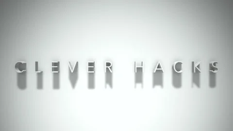 Clever hacks 3D title animation white text on a white background Stock Footage 299369810
