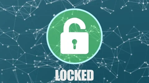 Clever motion graphic element of a circular system security logo with Stock Footage 155966062