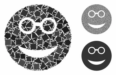 Clever smiley Mosaic Icon of Humpy Items Stock Illustration