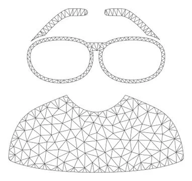 Clever Spectacles Polygonal Frame Vector Mesh Illustration Stock Illustration