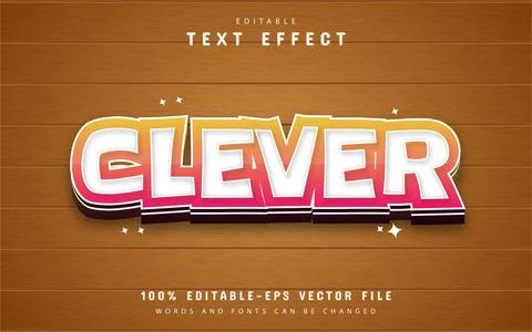 Clever text effect Stock Illustration