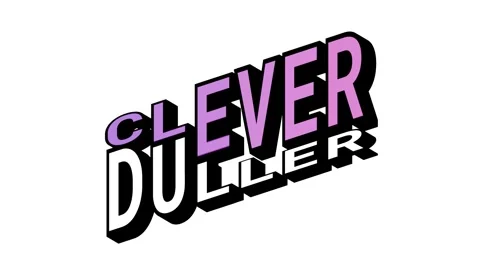 CLEVER vs DULLER, 3D Text Animation in Isometric View with Opposite Word Motion Stock Footage 314263357