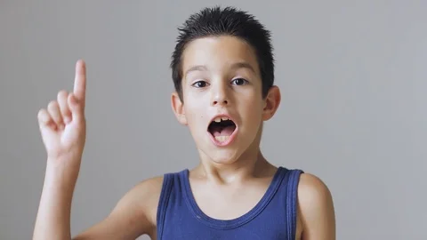 Clever young boy get an idea Stock Footage 112255978