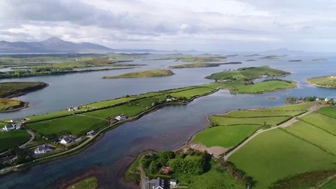 Clew Bay, Co Mayo, Ireland Stock Footage