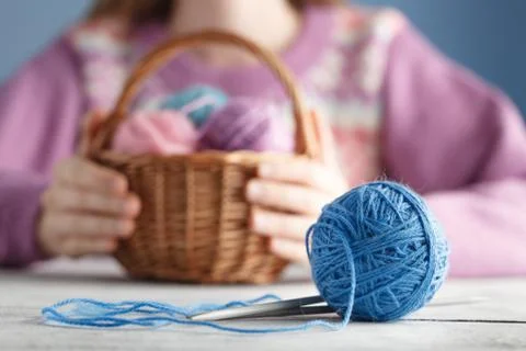 Clew of natural wool Stock-Fotos