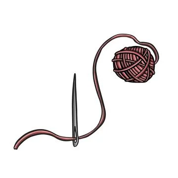 Clew of thread for knitting and needlework illustration vector Stock Illustration