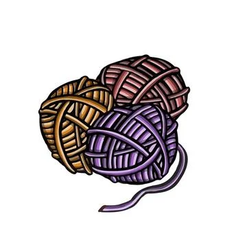Clew of thread for knitting and needlework illustration vector Illustrazione stock