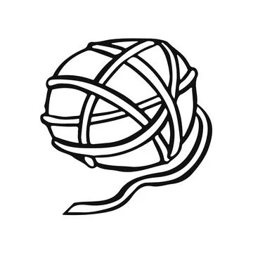 Clew of thread in line vector illustration イラスト素材