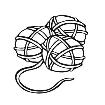 Clews of thread in line vector illustration イラスト素材