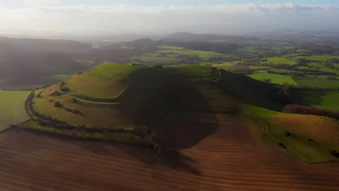 Cley hill from the air Stock Footage