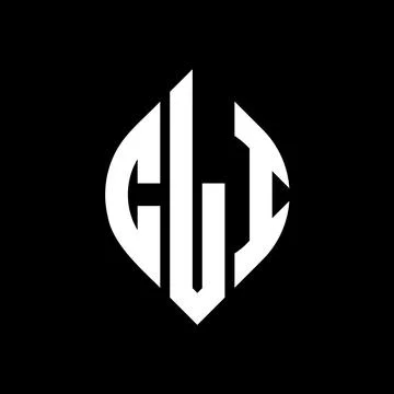 CLI circle letter logo design with circle and ellipse shape. CLI ellipse lett Stock Illustration