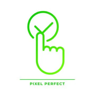 Click accept button pixel perfect gradient linear vector icon Stock Illustration