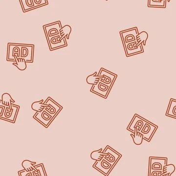Click advertising line seamless pattern Stockillustratie