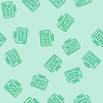 Click advertising line vector seamless pattern Illustrazione stock