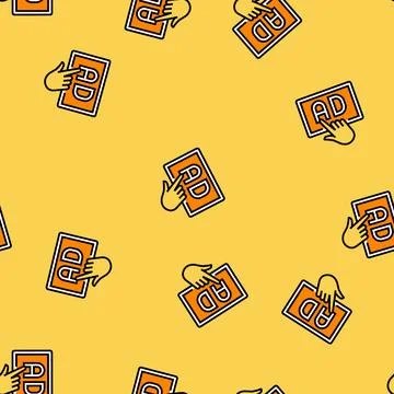 Click advertising vector seamless pattern Stock Illustration