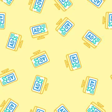 Click advertising vector seamless pattern Stock Illustration