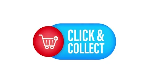 Click and collect banner. Flat style. Website Motion graphics icon. Motion Stock Footage 197025136