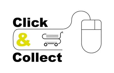 Click and collect concept vector EPS Drawing Stock Illustration