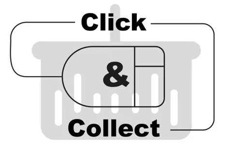 Click and collect concept vector Stock Illustration