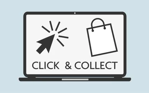 Click and collect concept vector illustration Illustrazione stock