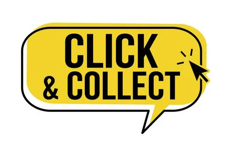Click and collect speech bubble Stock Illustration