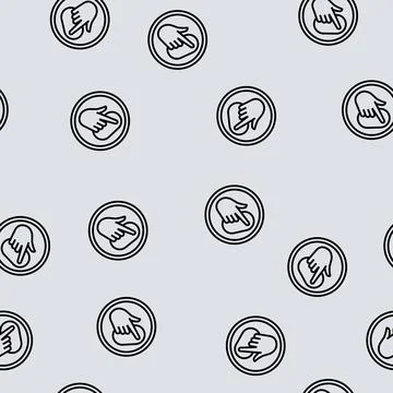 Click and go app label product caution line seamless pattern Illustrazione stock