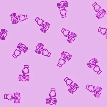 Click and go app label product caution line vector seamless pattern Illustrazione stock