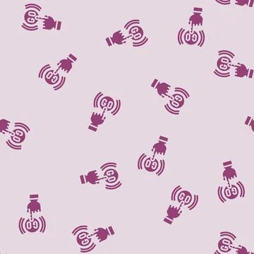 Click and go app label product caution glyph vector seamless pattern Stock Illustration