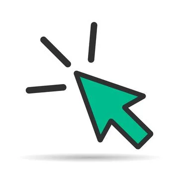 Click arrow mouse shadow icon, web button cursor. Digital design vector illus Stock Illustration