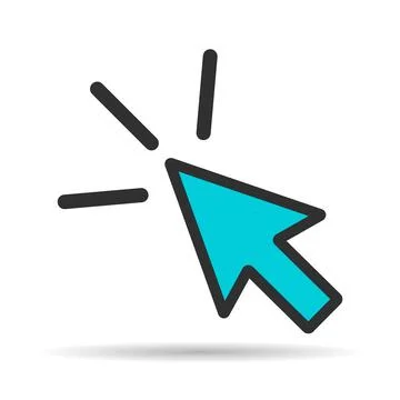 Click arrow mouse shadow icon, web button cursor. Digital design vector illus Stock Illustration