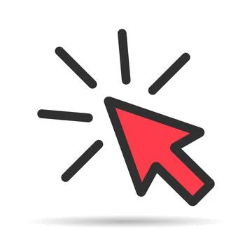 Click arrow mouse shadow icon, web button cursor. Digital design vector illus Stock Illustration