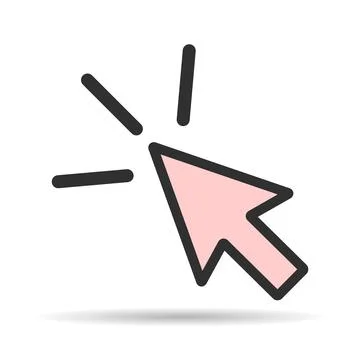 Click arrow mouse shadow icon, web button cursor. Digital design vector illus Stock Illustration