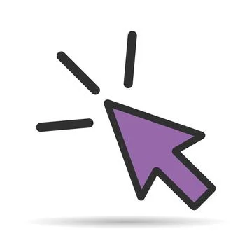 Click arrow mouse shadow icon, web button cursor. Digital design vector illus Illustrazione stock