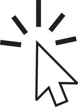 Click arrow sign outline, Pointer arrow icon, cursor symbol, Click icon, cu.. Stock Illustration