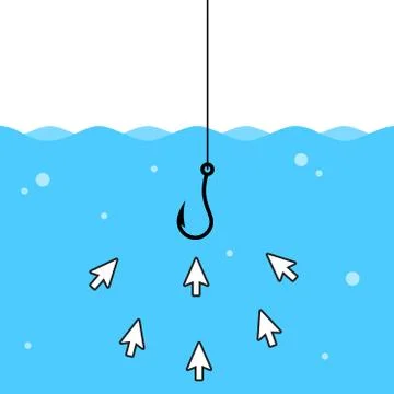 Click bait inside water. Isolated Vector Illustration Stock Illustration