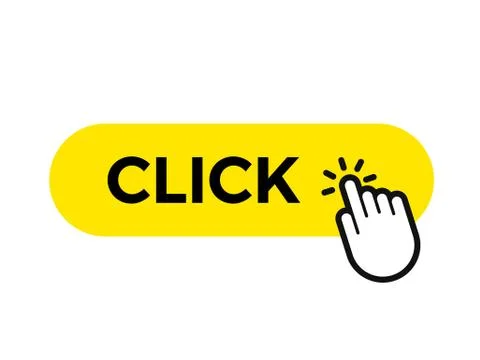 Click bar and finger vector web button icon template Illustrazione stock
