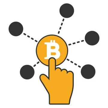 Click Bitcoin Node Flat Icon Stock Illustration