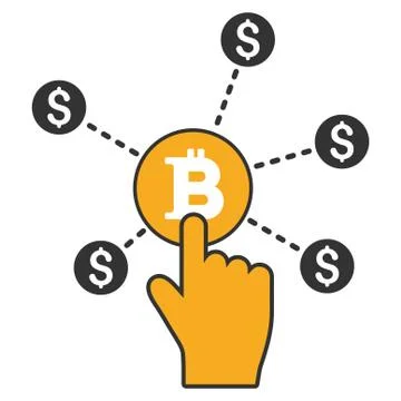 Click Bitcoin Node Flat Icon Stock Illustration