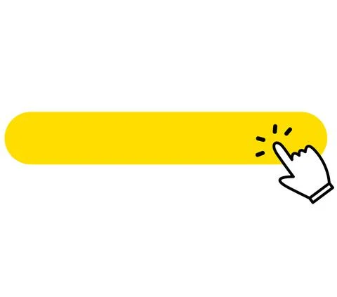 Click blank button with hand pointer clicking icon. hand clicking button. Illustrazione stock