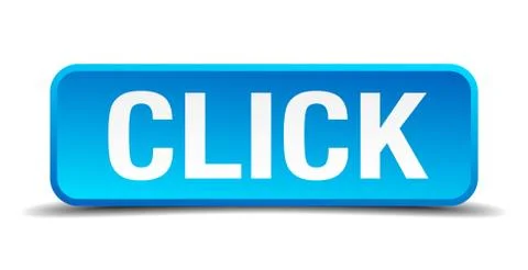 Click blue 3d realistic square isolated button Illustrazione stock