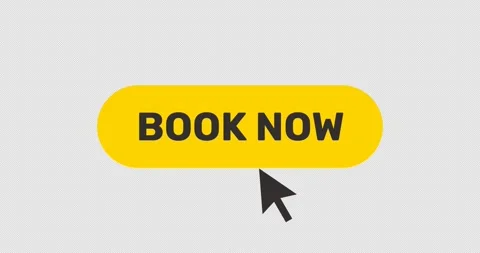 Click on Book Now button, push by arrow cursor, flat style reserve yellow button Stock Footage 276415056