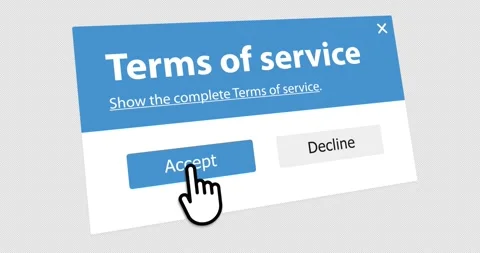 Click on button accept of Terms of service, website pop up Stock Footage 279162142