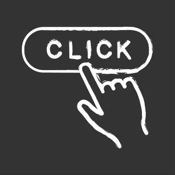 Click button chalk icon Stock Illustration