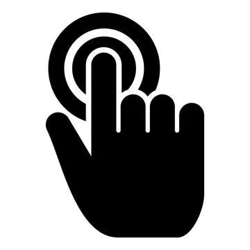 Click on button Hand cursor Touch screen icon black color vector illustration Stock Illustration